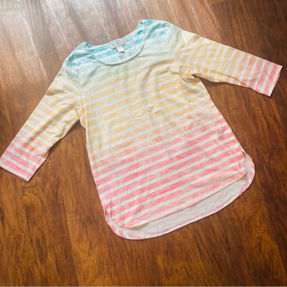 Christopher & Banks Striped 3/4 sleeve Top